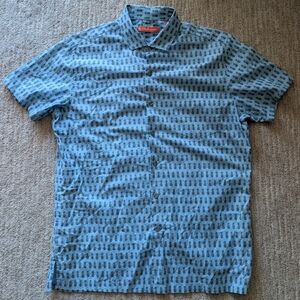 Tori Richard Blue and Gray Casual Shirt